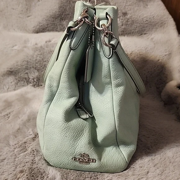 Mint Green Leather Coach MADISON - Picture 8 of 13